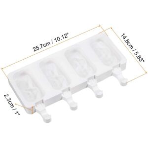 Unique Silicone Ice Cream Molds 2pcs, 10.12 0.1 In. L X 0.1 In. W X 0.1 In. H