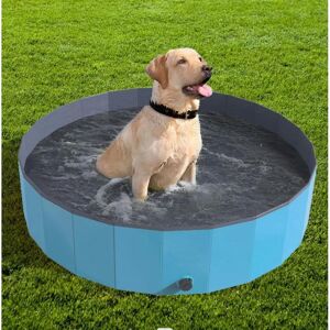 Origin Foldable dog care bath tub outdoor paddling cleaning pet pool 64 inch - blue - blue blue