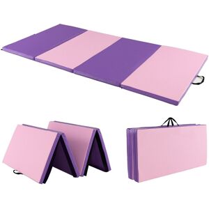 Folding Gymnastics Mat with Carry Handles and Sweatproof Detachable PU Leather Cover - 8' x 4' x 2 8' x 4' x 2