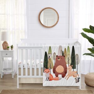 Sweet Jojo Designs Woodland Animals Boy Girl Gender Neutral 3p Nursery Crib Bedding Set Green Beige Watercolor Animal Brown Bear 11.5 In. L X 14.0 In. W X 1.0 In. H