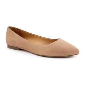 Extra Wide Width Women's Estee Slip On Flats by Trotters in Taupe Nubuck (Size 8 1/2 WW)