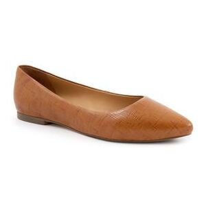 Extra Wide Width Women's Estee Slip On Flats by Trotters in Luggage Embossed (Size 8 1/2 WW)