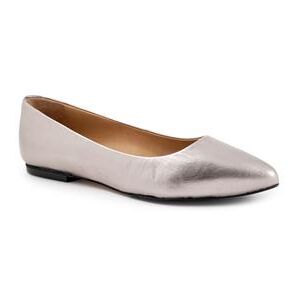 Extra Wide Width Women's Estee Slip On Flats by Trotters in Pewter Metallic (Size 7 1/2 WW)