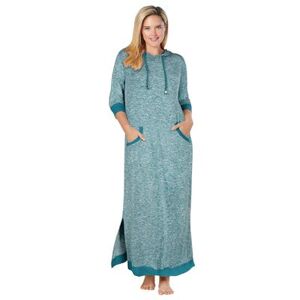 Plus Size Women's Marled Hoodie Sleep Lounger by Dreams & Co. in Deep Teal Marled (Size 26/28)