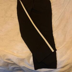 Zara Pants & Jumpsuits Black Pants With White Stripe Down The Side Color: Black/Red/White Size: Xxl
