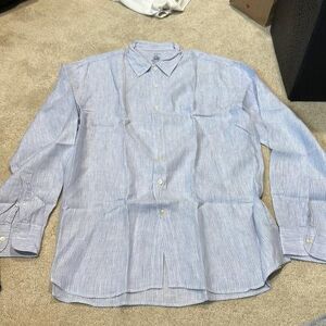 J. Crew Shirts Jcrew Blue And White Striped Button Up Shirt Color: Blue/White Size: Xl