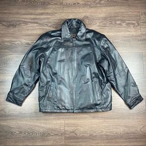 Columbia Jackets & Coats Columbia Black Zip Up Leather Jacket Size Xl Color: Black Size: Xl