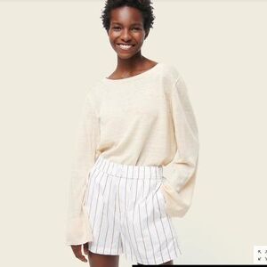 J. Crew Sweaters J. Crew Relaxed-Fit Linen Crewneck Sweater Color: Tan/Yellow Size: S