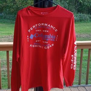 Columbia Shirts Columbia Long Sleeve Shirt Color: Red Size: L