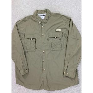 Columbia Shirts Columbia Pfg Breathable Long Sleeve Button Down Shirt (Men's Xl) Green Color: Green Size: Xl