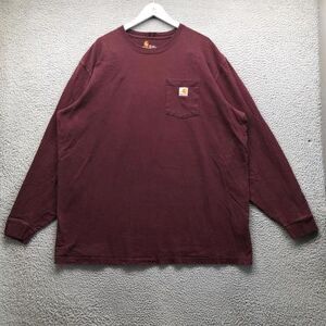 Carhartt Shirts Carhartt T-Shirt Men's 2xl Tall Long Sleeve Original Fit Pocket Maroon K126 Prt Color: Red Size: 2xlt