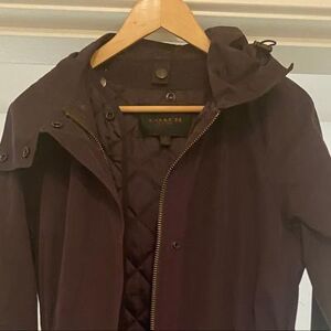 Coach Jackets & Coats Coach 2-In-1 Dark Plum Water Resistant Coat Color: Black/Purple Size: Xs