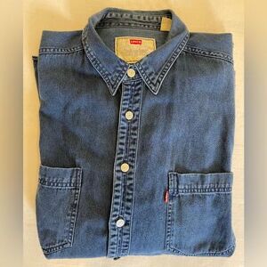 Levi's Levi’s Vintage Rivet Closure Denim Double Patch Pocket Indigo Chores Shirt Xl Color: Blue Size: Xl
