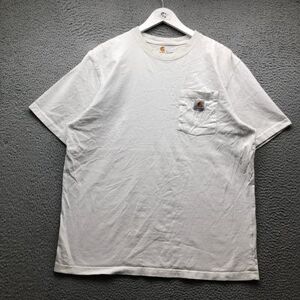 Carhartt Shirts Carhartt T-Shirt Men Large Short Sleeve Original Fit Crew Neck Pocket Logo White Color: White Size: L