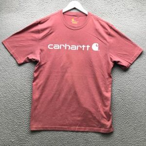 Carhartt Shirts Carhartt T-Shirt Men's Medium M Short Sleeve Graphic Logo Pink White K195-953 Color: Pink Size: M