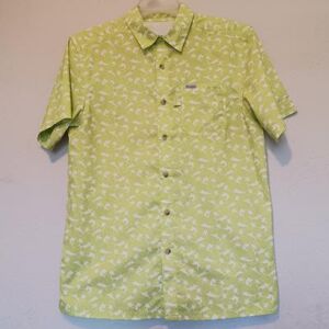 Columbia Shirts Columbia Mens Shirts Pfg Performance Sz M, Green, Short Sleeve Beach Color: Green/White Size: M