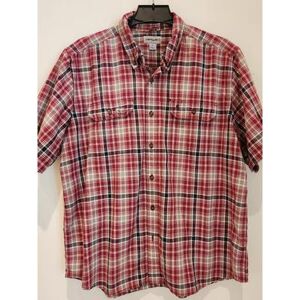 Carhartt Shirts Carhartt Shirt Men's Size Xl Red Plaid Relaxed Short Sleeve Button Down Outdoor Color: Blue Size: Xl