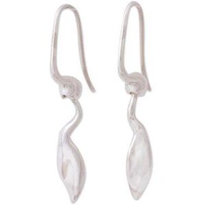 NOVICA Shape of Nature,'Abstract Sterling Silver Dangle Earrings from Mexico'