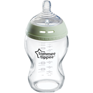 Tommee Tippee Natural Start Glass Baby Bottle with Silicone Teat 1 un. 250mL Slow Flow