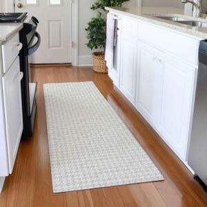 Addison Rugs Premium Washable Super Soft Modern Houndstooth Mayfield Rug Linen 2' 3
