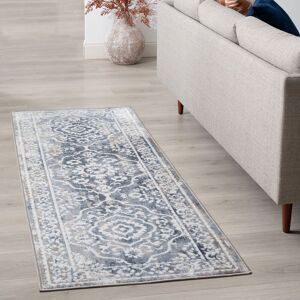 Alise Rugs Linx Glam Border Indoor Area Rug Blue 2'2'' x 7'3''