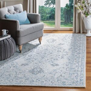 SAFAVIEH Handmade Micro-Loop Audette Wool Rug Light Blue/Ivory 5' x 8'