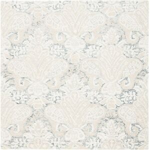 SAFAVIEH Handmade Micro-Loop Doinita Modern Wool Rug Charcoal/Ivory 5' Square