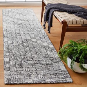SAFAVIEH Handmade Micro-Loop Courteney Transitional Wool Rug Dark Grey/Ivory 2'3