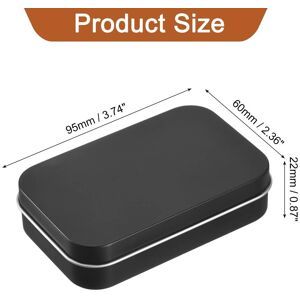 Unique Metal Tin Box Container Rectangular Empty Hinged Lid Box Mini Portable Storage Containers for Candy Drawing Pin Crafts - Black 2Pcs
