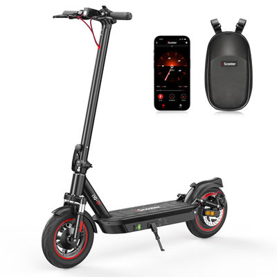 Elektrisk skoter iScooter i10 10 tums uppblåsbara däck, 650W motor, 42V 15Ah batteri, 40-45km räckvidd, dubbla bromsar, (svart)