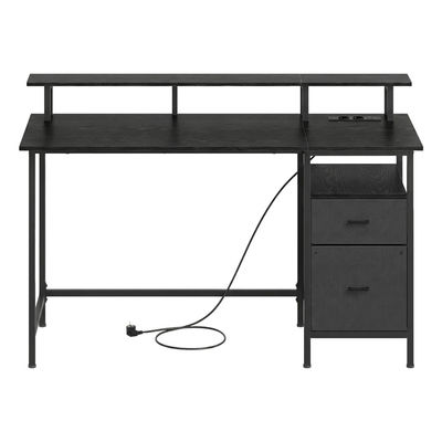 Skrivbord, 55x135x90 cm, Svart, Trä och Stål