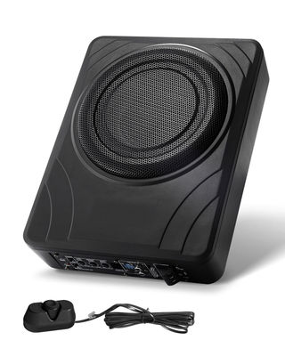 Bilsubwoofer, 8 tum 300W slimmad understolmonterad aktiv subwoofer, 32,2x23,5x8 cm, svart, ljud