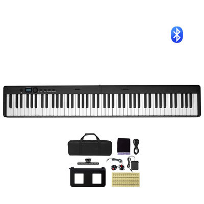 Digitalpiano, 88-tangenters vikbart keyboard, 126x26x83 cm, svart, portabel