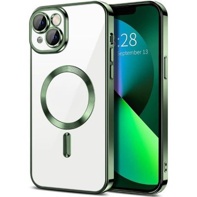 iPhone 15 PLUS Cover – Metallisk Cover med magnetisk kompatibilitet, slankt design - 7 farver - GRØN