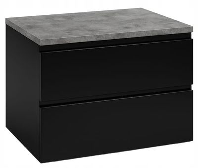 Sort væghængt badeværelsesskab 60x50cm med Modus bordplade