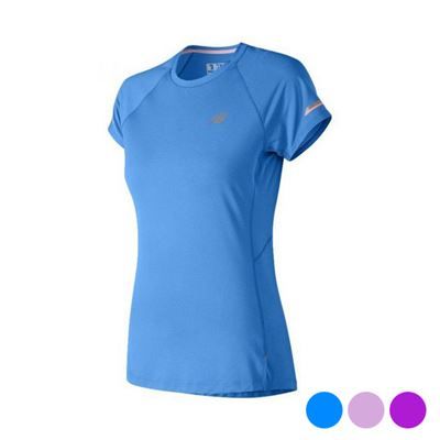 Camiseta Deportiva de Manga Corta New Balance NB Ice 2.0 Mujer Azul Talla L