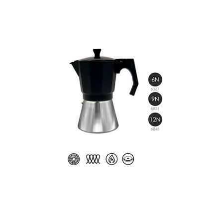 Cafetera de aluminio Bastilipo Mokka Induction 12N