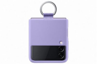 Funda de silicona con anillo Samsung Violeta para Galaxy Z Flip3 5G