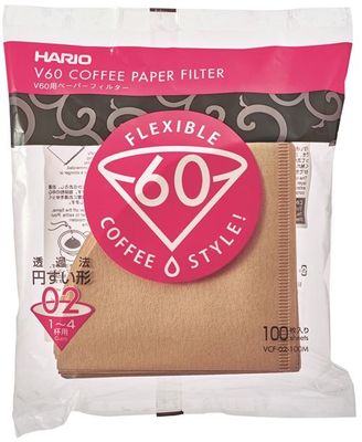 Filtro Hario V60 02 Sin blanquear 100UDS