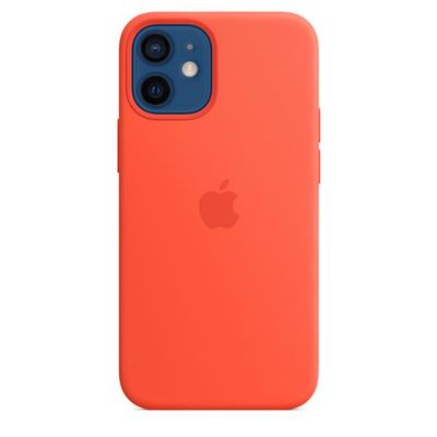 Funda de silicona con MagSafe Apple Naranja elécrico para iPhone 12 mini