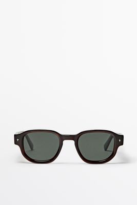 Massimo Dutti - Male - Afrundede Solbriller - Brun - 01
