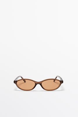 Massimo Dutti - Female - Ovale Solbriller - Karamelfarvet - 01