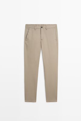 Massimo Dutti - Male - Slim Fit Bukser I Bomuldsblanding - Grøn - 42