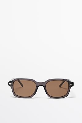 Massimo Dutti - Male - Firkantede Solbriller - Koksgrå - 01