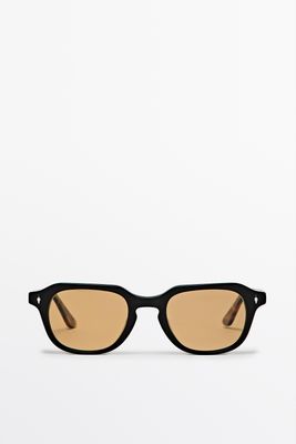 Massimo Dutti - Male - Runde Solbriller - Mørk Grå - 01
