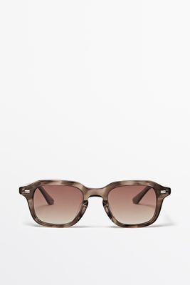 Massimo Dutti - Male - Firkantede Solbriller - Sand - 01