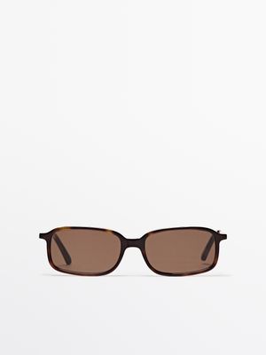 Massimo Dutti - Female - Rektangulære Solbriller - Brun - 01