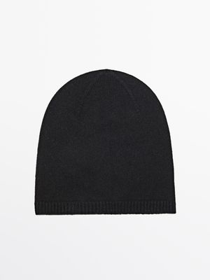 Massimo Dutti - Dame - Beanie-Hue I Finstrik - Sort - 01