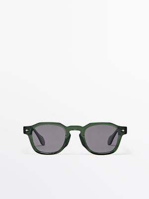 Massimo Dutti - Male - Geometriske Solbriller - Grøn - 01
