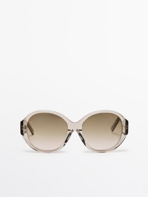 Massimo Dutti - Dame - Runde Solbriller - Grøn - 01